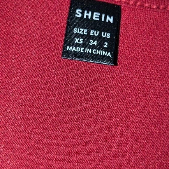 🍷💃SHEIN Frenchy V-Neck Wine Mesh Mini Dress - Aline, Twirl-Worthy Skirt (XS) - Picture 11 of 11